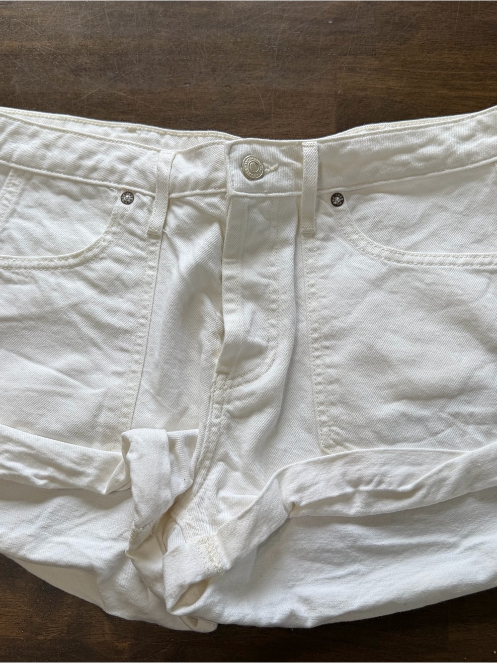 We The Free Off-White Denim Shorts